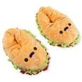 thumbnail image 1 of Hamburger Plush House Slippers - 1 Pair Hamburger Plush Slippers - Stuffed Indoor Slippers - Burger Plush - One Size - Cute Slippers Women, Men, and Kids, 1 of 4