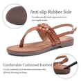 thumbnail image 3 of Ataiwee Women's Flat Slide Sandals - Classic T-strap Ankle Strap Comfort Thong Flat Summer Sandals., 3 of 6