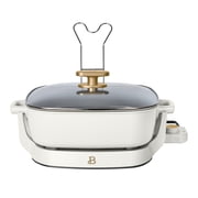Beautiful 5-in-1, 12" x 12" Detachable Electric Skillet with EverGood Ceramic Nonstick Coating, White Icing by Drew Barrymore
