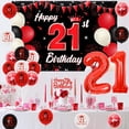 thumbnail image 2 of 21st birthday cake decoration, black and red for men and women, red and black background for 21st wedding anniversary, 2 of 6
