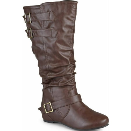 extra wide calf wedge heel boots