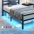 thumbnail image 3 of 4 Ever Twin Size Metal Bed Frame with USB Charging, LED Lights, Heavy Duty, No Box Spring Required, Black, 3 of 7