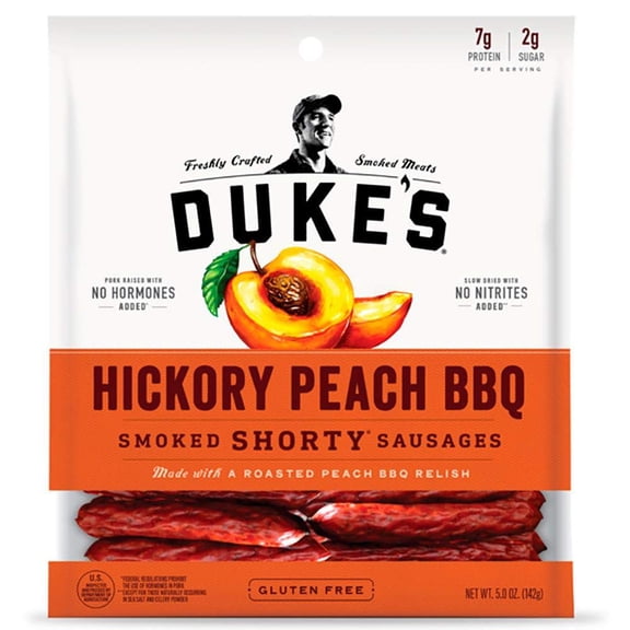 Duke's Hickory Peach BBQ Smoked Shorty Sausages, Gluten Free, 5 oz