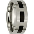 thumbnail image 5 of Titanium Brushed With Black Rubber 8mm Flat Band (Size 12) Made In China tb185-12, 5 of 5