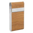 thumbnail image 2 of Caja de cigarrillos de acero inoxidable con soporte para cigarros de grano de madera de 20 piezas para viajes, viajes de negocios, regalos para novios, 2 of 8