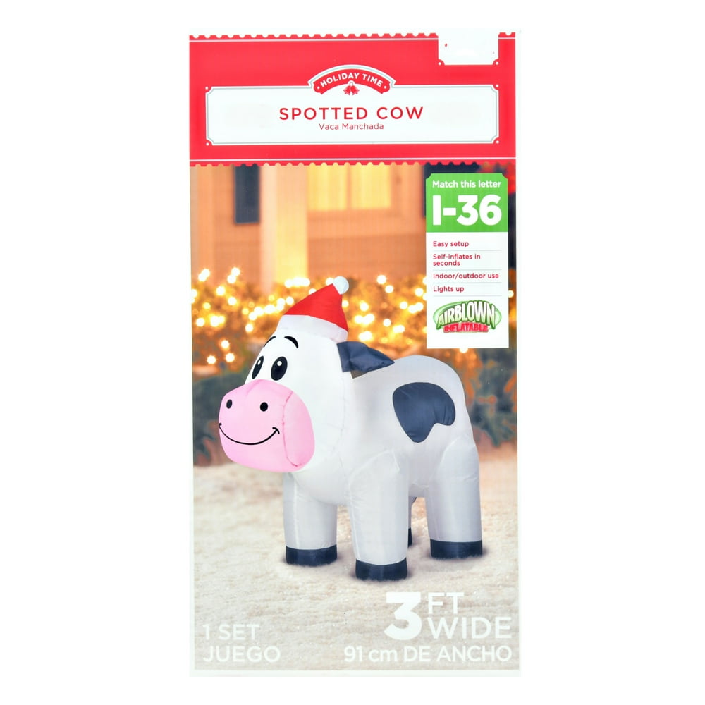 Holiday Time Yard Inflatables Spotted Cow, 3 ft