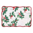 thumbnail image 2 of Elrene Home Fashions Vintage Holly Scallop Border Placemats, Set of 4, Multicolor, 13"W x 19"L, 2 of 4