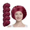 thumbnail image 1 of wonima11 5 Pack Satin Bonnet for Women, 30cm Adjustable No-Slip Sleep Cap for Curly Hair, Breathable Head Wrap for Sleeping & Skincare, 1 of 1