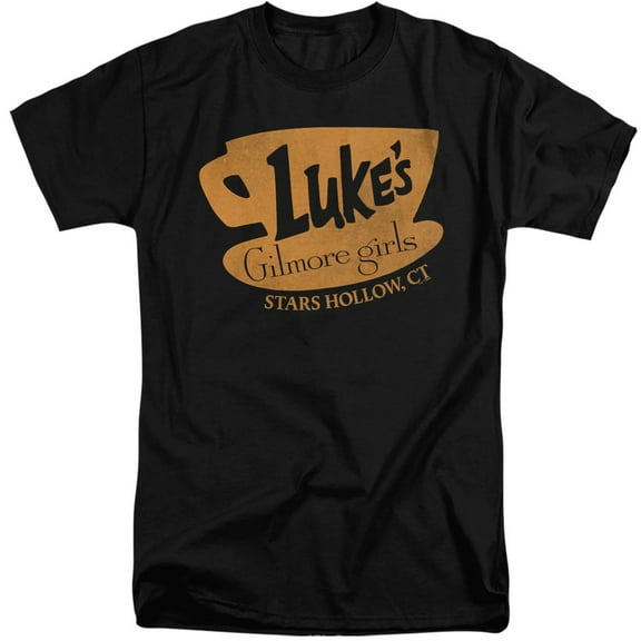 Gilmore Girls Luke's Coffee Logo Unisex Adult Tall T Shirt (3X-Large) Black