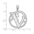 thumbnail image 4 of Sterling Silver Letter V Pendant for Women, Round Initial Charm Necklace, Script Monogram Jewelry in Decorative Circle Frame, Personalized Alphabet Style for Everyday or Special Wear, 4 of 6