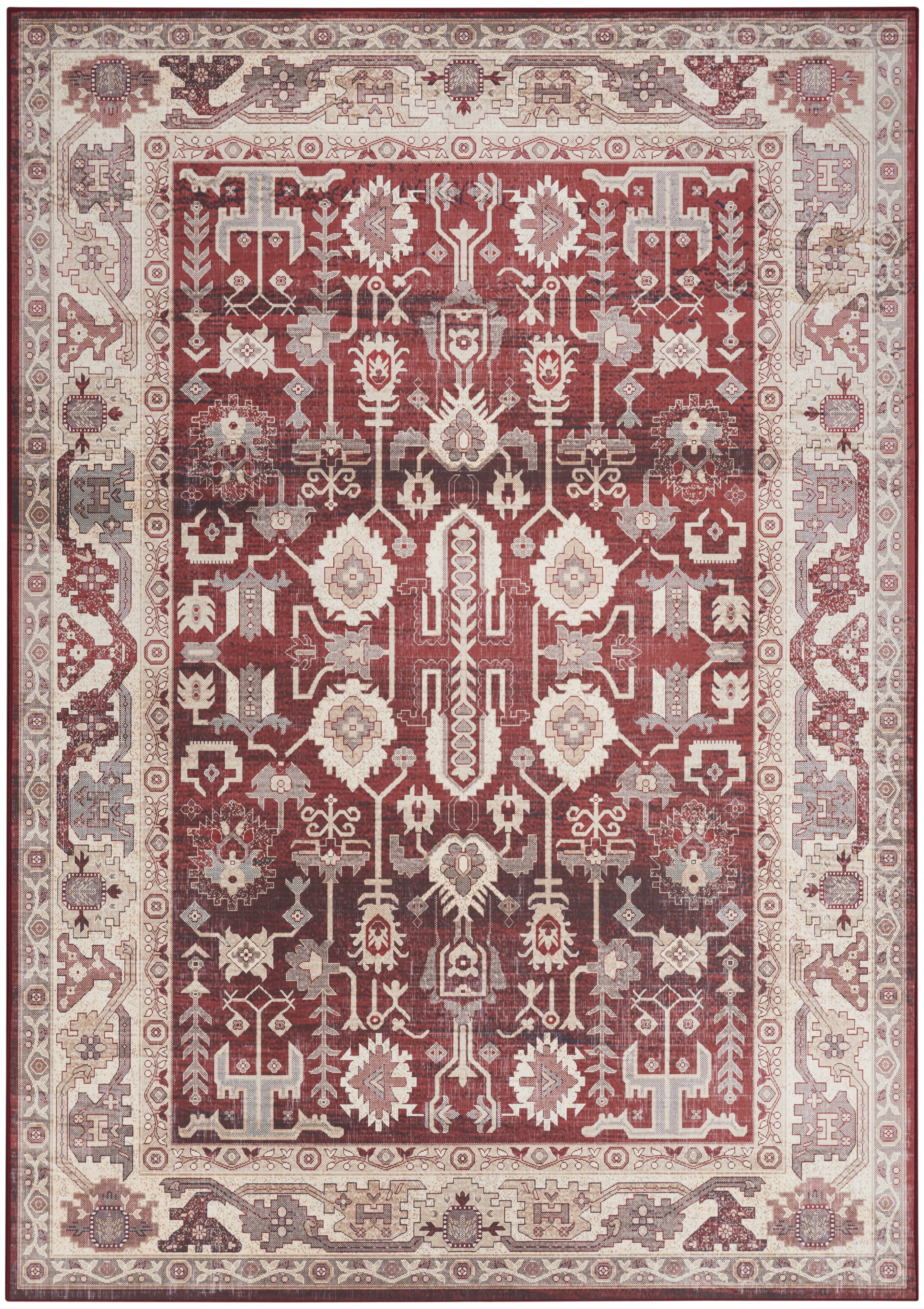 Nourison Vintage Home Bohemian Red 5' x 7' Area Rug (5x7)