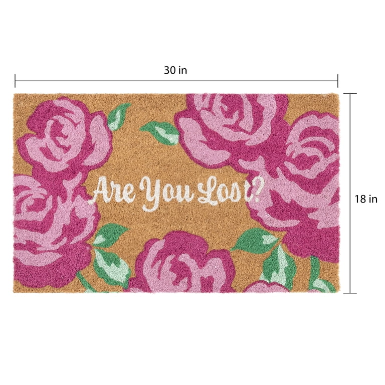 Mainstays Pink Floral Outdoor Doormat, 18" x 30" photo 8