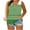 Green, variant on Jalioing Tank Tops for Women Plus Size Striped Print Scoop Neck Button Tees Oversized Summer Casual Sleeveless Shirts