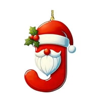 yulier 26 Initial Letter Christmas Ornaments, Red Personalized Christmas Initial Ornaments, Christmas Tree Decoration Hanging Pendant Xmas Gifts for Kids