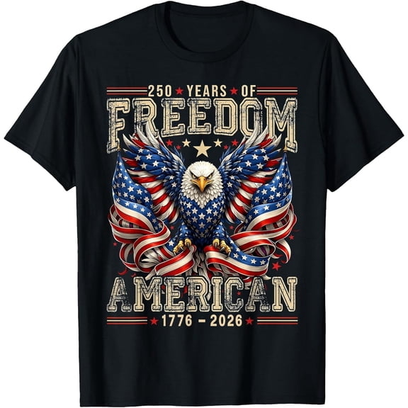 250th Anniversary USA Patriotic 250 Years American 4th July T-Shirt, Comfortable Breathable Soft Tee, Men's 100% Cotton Graphic T-Shirt 180gsm