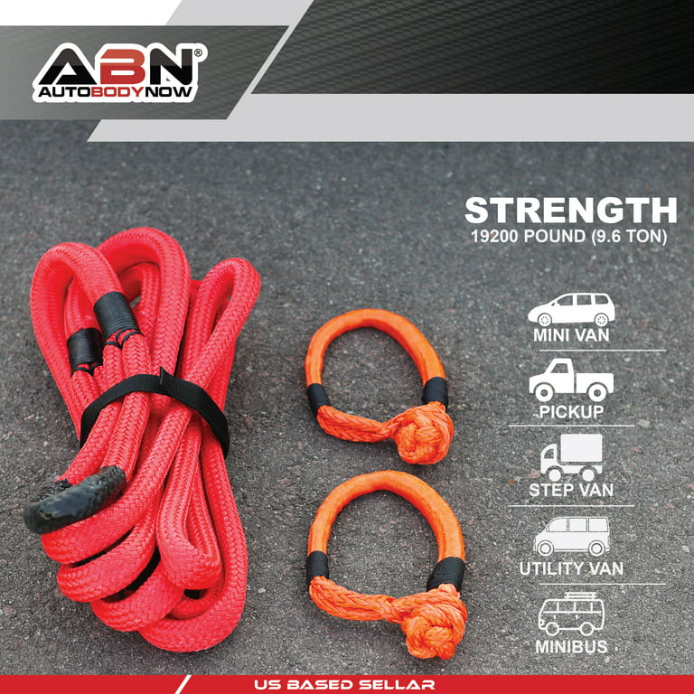 ABN Kinetic Rope Recovery Kit - 20ft Recovery Tow Rope And 6in Soft  Shackles 