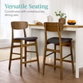 thumbnail image 5 of Best Choice Products 2-Piece Farmhouse Counter Height Bar Stool Set w/ Cushioned Seat, Wooden Backrest  Walnut/Charcoal, 5 of 10