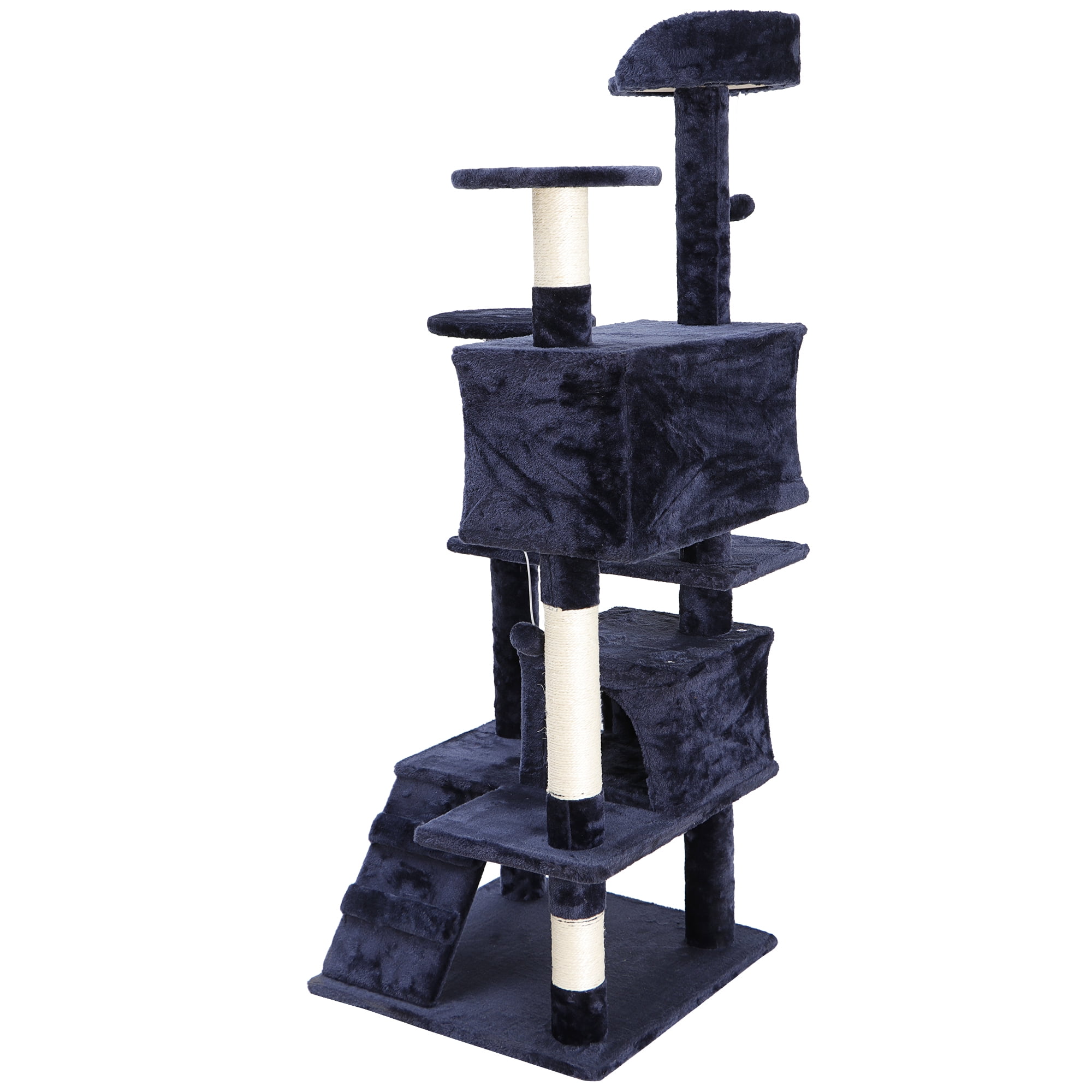 ZENY 53" Cat Tree Multi-Levels Condos Scratching Post Tower Play House, Blue