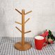 thumbnail image 5 of Soporte de almacenamiento de madera con 6 ganchos para la creatividad en la cocina Estante para tazas de café en forma de árbol, 5 of 8