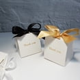 Lontenrea 50 Pcs Candy Gift Boxes With Ribbons - Vase Shape, Gray Marble Pattern, For Weddings, Birthdays, Party Favors