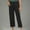 Black, variant on COSFO Pants for Women Casual Solid High Waisted Green Straight Leg Pants with Pocket Loose Pants