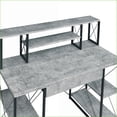 thumbnail image 3 of Desks, Modern 41.5"H x 47.5"W x 24.5"D Office Desk with Hutch, Open Shelves & Drawer | Black+Grey | Wood+Metal, 3 of 8