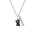 thumbnail image 2 of Delight Jewelry Resin Black Kitty Cat with Witch Hat Silvertone Fearless Bar Charm Necklace, 23", 2 of 4