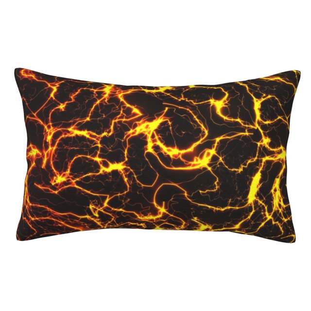 Fotbe Orange Lightning Funda de Almohada Decorativa Estilo Occidental, Lujo en Algodón, Fundas para Almohadas King, Cojín Estampado para Decoración del Hogar-20"x30"