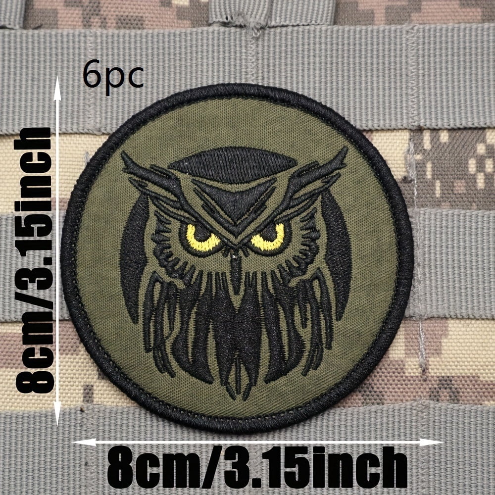 1 set of owl embroidered cloth patches, tactical hook vest badge patches - clothing backpack decorative patches, morale badges, fur backing, suitable for military fans and outdoor enthusiasts