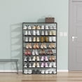 thumbnail image 2 of 9 Tier Detachable Shoe Rack Espresso Finish Metal Pipes Non Woven Fabric Shoe Tower Up to 36 Pair of Shoes, 2 of 7