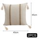 thumbnail image 2 of Funda de almohada decorativa, cojín con borlas, fundas de almohada tribales de estilo rústico para sofá, dormitorio, sala de estar, 18 x 18 pulgadas, 2 of 5