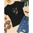 thumbnail image 3 of Vintage Flower Embroidery T-Shirt Women -Image by Shutterstock, Female Small, 3 of 4