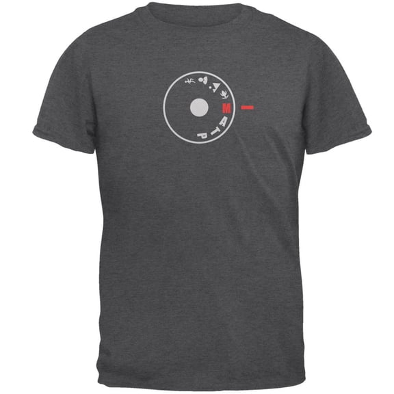 Manual Camera Photographer Settings Mens T Shirt Dark Heather LG