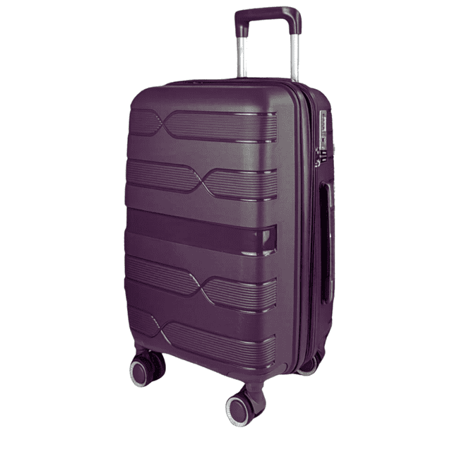 TRAVLR 100% PP Break Resistant Lightweight Expandable 24" Checkin Luggage Trolley -Purple Grey