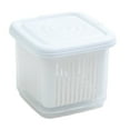 thumbnail image 2 of Stainless Steel Garlic Ginger Storage Container Refrigerator Organizer Box with Drain Tray Airtight Kitchen Produce Keeper for Fresh Herbs, Ukhbmc | White, 2 of 8