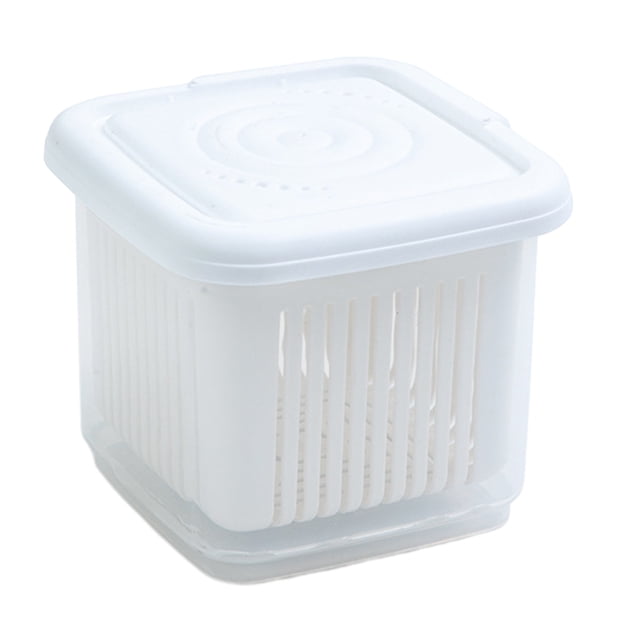 Birdeem Kitchen Ginger Garlic Seasoning Drainer Refrigerator Organizer Double Drainage Refrigerator Sealed Storage Boxes