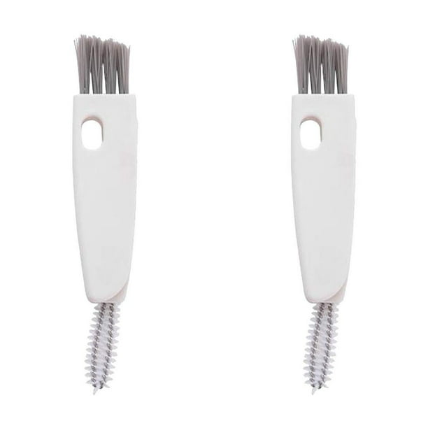 Cepillo de limpieza pequeño: mini cepillo de limpieza multifuncional para grietas, herramientas de limpieza para botellas de agua, paquete de 2