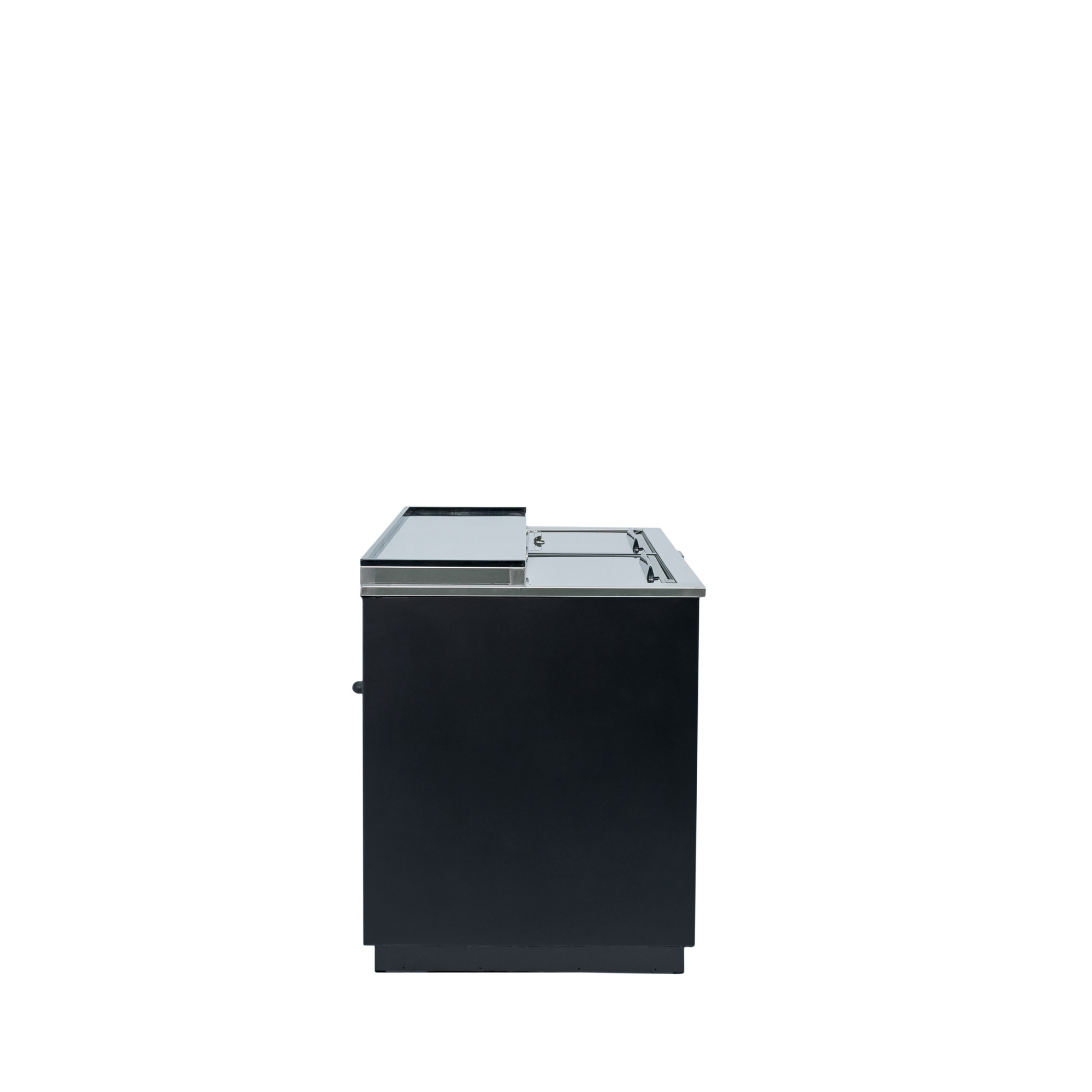 Norpole 50 in. W 16 cu. ft. Commercial Beverage Cooler Refrigerator with Sliding Door in Black in Black