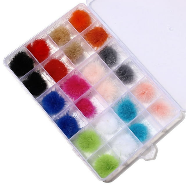 Desmontable Nail Art Fluffy Balls 3D Nail Art Decoraciones Lindo yeacher Decoraciones de uñas