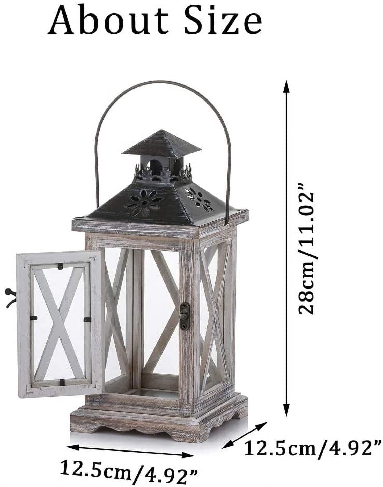 Lanterne En Bois Pour Bougies - Style Vintage - Pour Intérieur Et Extérieur - Décoration D'ambiance - 6