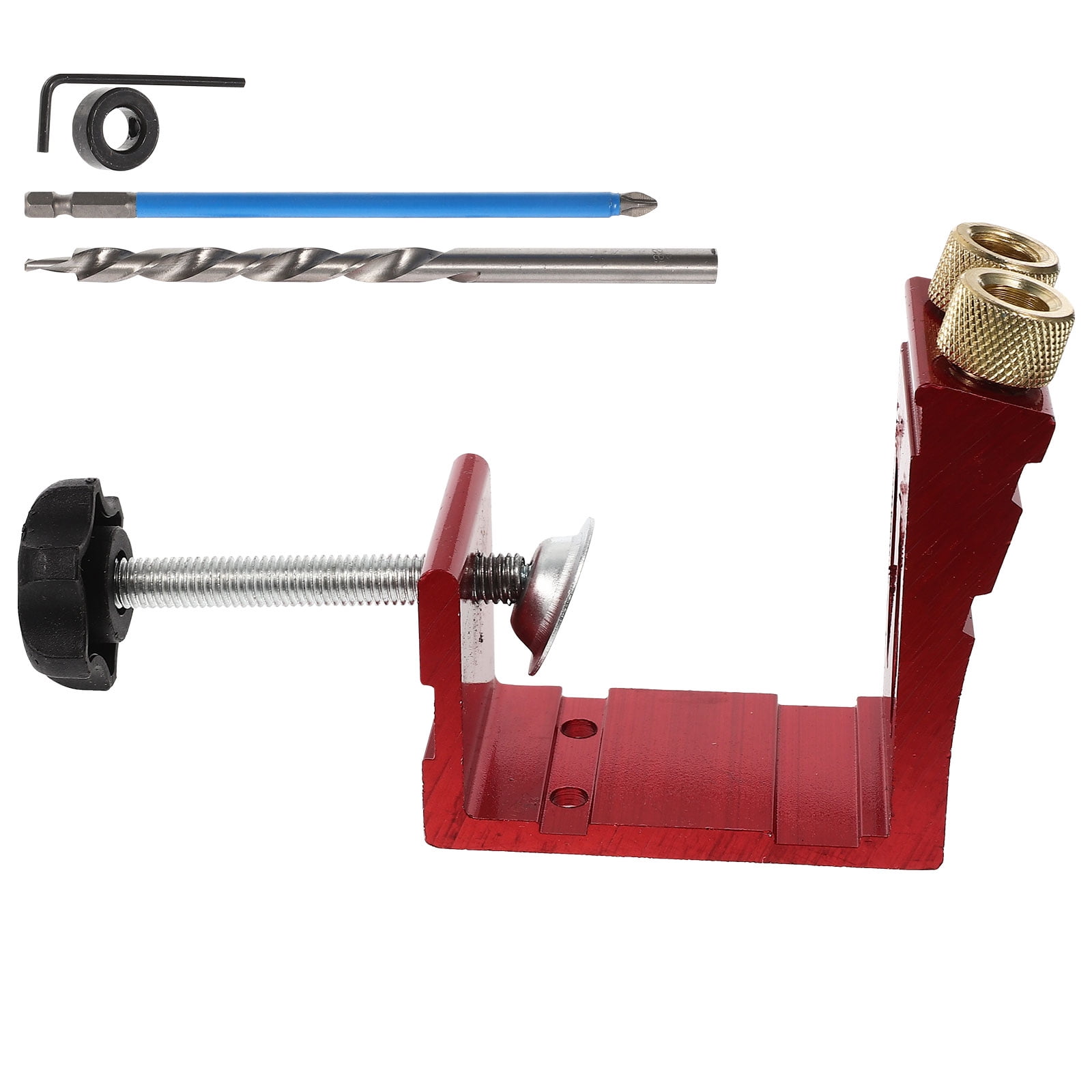 GOOHOCHY 3 Sets Drill Jig Pocket Hole Jig Slanted Hole Opener 9X9CM Red