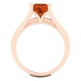 thumbnail image 4 of 2.28 ct Brilliant Princess Cut Pink Tourmaline 18K Rose Gold Solitaire with Accents Engagement Bridal Wedding Ring Band Set size 9.5, 4 of 7
