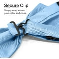 thumbnail image 2 of Laurant Bennet Mens Banded Bow Tie and Pocket Square Set | Solid Color | Pre Tied Classic Formal Bowties - Baby Blue, 2 of 7
