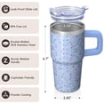 thumbnail image 3 of Insulated 20oz Geometric Texture Travel Mug with Handle, Stainless Steel Double Wall Coffee Tumbler Leak Proof Lid, 3 of 5