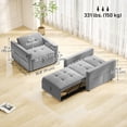 thumbnail image 3 of HOMCOM Sleeper Chair Bed, Small Pull Out Sofa with USB, Grey, 3 of 10