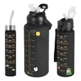 thumbnail image 2 of Botella Deportiva Para Agua 3 En 1 Con 3 Niveles Distintos de Litros Portátil Reutilizable, de plástico Xtellar negro, 2 of 3