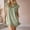 🔥 Green, variant on USSUMA V-Neck Short Sleeve Pleated Dress With Elastic Waist And Pockets Lightweight Midi-Length Flowy Skirtline Versatile Wedding Guest Work Casual And Weekend Styling Dress
