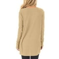 thumbnail image 3 of DYMADE Women Lace Splice Long Sleeve Solid Round Neck Top, 3 of 4