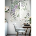 thumbnail image 3 of Spring Lavender Sheer Curtains 72 Inch Length 2 Panels Set, Garden Botanical Leaves Butterflies Voile Window Treatment Rod Pocket Curtains Sheers Drapes for Bedroom/Living Room/Kitchen 52"x72"x2, 3 of 7