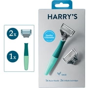 Harry's Men's Razor: 1 Tropical Green Razor Handle + 2 Razor Blade Cartridges